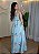 Vestido Crepe de Seda Detalhe Laço - Fundo Azul - Imagem 2