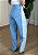 Calça Jeans Modelo Ballon Detalhe Bicolor - Imagem 1