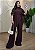Conjunto Canelado 3D Blusa Amarração e Calça Pantalona - Imagem 1