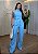 Conjunto Tecido Marrant Cropped Amarração e Calça - Azul - Imagem 1