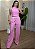 Conjunto Tecido Marrant Cropped Amarração e Calça - Rosa - Imagem 1