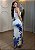 Vestido Midi Floral Feminino em Suplex Poliamida com Bojo-Azul - Imagem 2