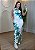 Vestido Midi Floral Feminino em Suplex Poliamida com Bojo-Azul Turquesa - Imagem 1