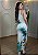 Vestido Midi Floral Feminino em Suplex Poliamida com Bojo-Azul Turquesa - Imagem 2
