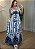 Vestido Decote V Viscolinho - Estampa Azul - Imagem 1