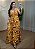 Vestido Decote V Viscolinho - Estampa Amarela - Imagem 1
