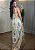 Vestido Crepe de Seda - Estampa Off com Laranja - Imagem 2