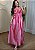 Vestido Tricoline Rosa e Vermelho - Imagem 1