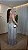 Conjunto Feminino Blusa + Saia Em Tule Estampado - Listras Azul - Imagem 2