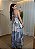 Conjunto Feminino Blusa + Saia Em Tule Estampado - Floral Azul - Imagem 2