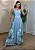 Vestido Longo Floral Azul Serenity de Alça Fina com Lastex nas Costas - Imagem 1