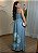Vestido Longo Floral Azul Serenity de Alça Fina com Lastex nas Costas - Imagem 2