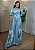 Vestido Longo Floral Azul Serenity com Lastex e Mangas - Imagem 1