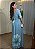 Vestido Longo Floral Azul Serenity com Lastex e Mangas - Imagem 2