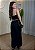 Conjunto Feminino de Chiffun com Blusa Gola Alta e Calça Aladim - Preto - Imagem 2