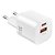 CARREGADOR WIWU CUBE 33W GAN USB-C + USB-A BRANCO - Imagem 1