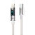 CABO HREBOS TECH LED USB-C X LIGHTNING 30W 1M COM VISOR DE POTÊNCIA BRANCO CB-371I - Imagem 1