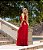 Vestido Longo Vermelho com Recorte e Argola - Imagem 2