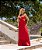 Vestido Longo Vermelho com Recorte e Argola - Imagem 3