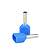 Terminal Tubular Duplo 2,5MM Azul Pacote 100pc - Imagem 1