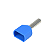 Terminal Tubular Duplo 2,5MM Azul Pacote 100pc - Imagem 2
