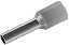 Terminal Tubular Simples 4,0MM Cinza Unidade - Imagem 1