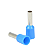 Terminal Tubular Simples 2,5MM Azul Pct 100pc - Imagem 3