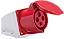 Tomada Industrial Sobrepor  3P+T 16A 6h Vermelho 380V - Imagem 1