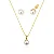 Conjunto de Gargantilha Pingente e Brincos de Pérola 8mm Banhado a Ouro 18k - Imagem 1