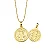 Corrente com Pingente Medalha de São Bento Dupla Face Banhado a Ouro 18k - Unisex - Imagem 1