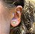 Conjunto Ponto de Luz com Pedras de Zircônia 4mm Banhado a Ouro 18K - Imagem 3