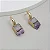 Brinco Geodo Natural pendurado Banhado a Ouro 18k - Pedras Naturais - Imagem 1