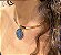 Conjunto Colar Aro e Brincos Redondo Banhado a Ouro 18k - Pedras Naturais Cianita Azul - Imagem 2