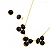 Conjunto com Gargantilha e Brincos Redondo - Pedras Naturais Olho de Tigre Banhado a Ouro 18K - Imagem 4