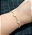 Pulseira Olho Grego e Flores em Aço Inox Dourado - Imagem 1
