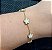 Pulseira Flores Brancas em Aço Inox Dourado - Imagem 1