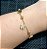 Pulseira Trevos e Bolinhas em Aço Inox Dourado - Imagem 1