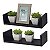 Kit 2 Prateleiras U 50 x 10cm Preta Suporte Invisível - Imagem 1