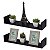 Kit 2 Prateleiras U 60 x 15cm Preta Suporte Invisível - Imagem 2