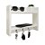 Suporte Porta Chaves Organizador Decorativo de Parede Madeira Branco - Imagem 1