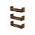 Kit 3 Prateleiras Porta Livros Nogal 60 x 12cm Suporte Invisivel - Imagem 2