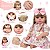 Boneca Loira Vestido Floral Rosa Realista Enxoval Completo - Imagem 3