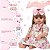 Boneca Loira Vestido Floral Rosa Realista Enxoval Completo - Imagem 4