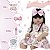 Bebê Reborn Realista Morena Com Lindo Vestido Floral Rosa - Imagem 4