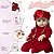 Boneca Bebê Reborn Loira Conjunto Renda Vermelho Completa - Imagem 4