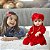 Boneca Bebê Reborn Loira Conjunto Renda Vermelho Completa - Imagem 5