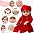 Boneca Bebê Reborn Loira Conjunto Renda Vermelho Completa - Imagem 3
