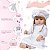Boneca Bebê Reborn  Loira Com Lindo Conjunto Renda Branco - Imagem 4