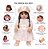 Boneca Bebê Silicone Cabelos Castanhos Roupa Salmão 17 Itens - Imagem 6