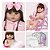 Boneca Reborn Realista Corpo De Silicone Roupão + Carrinho - Imagem 1